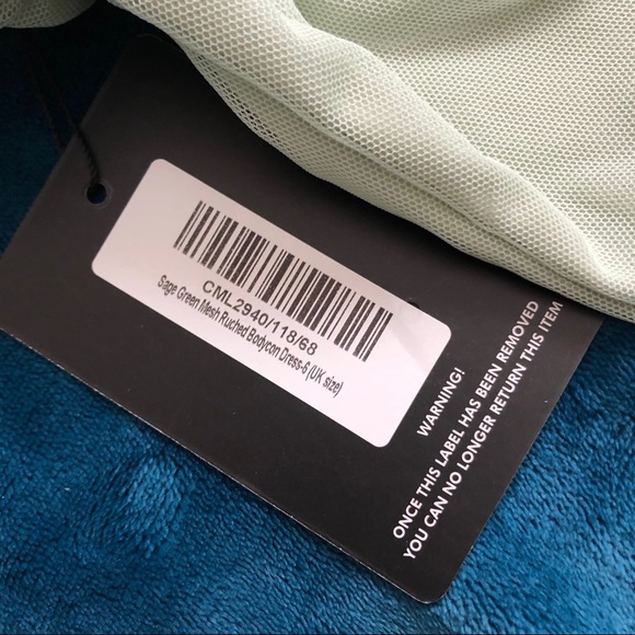 PYT Sage Green Mesh Ruched Bodycon Dress Sz 2 NWT - Picture 5 of 9